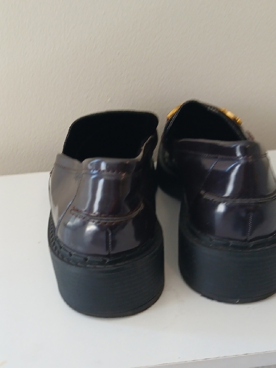Zara Dark Brown Leather Bit Loafers with Gold Hardware main image 5